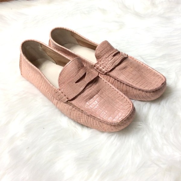 Cole Haan Shoes - Cole Haan Pink Croc Driving Shoes Size 8.5